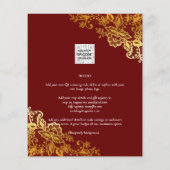BUDGET Gold Lace Classic Ampersand Wedding Invite (Achterkant)