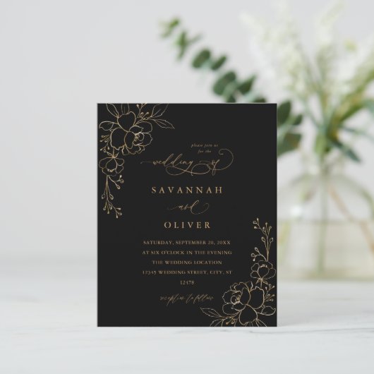 Budget Gold led Floral Black & Gold Wedding (Staand voorkant)