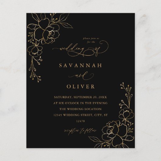 Budget Gold led Floral Black & Gold Wedding (Voorkant)