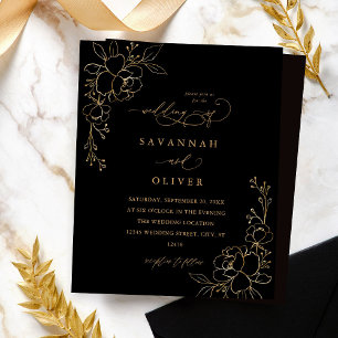 Budget Gold led Floral Black & Gold Wedding