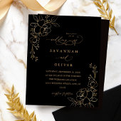 Budget Gold led Floral Black & Gold Wedding