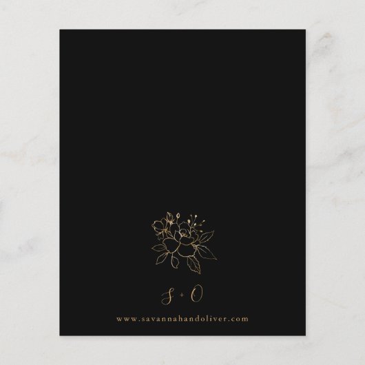 Budget Gold led Floral Black & Gold Wedding Flyer (Achterkant)