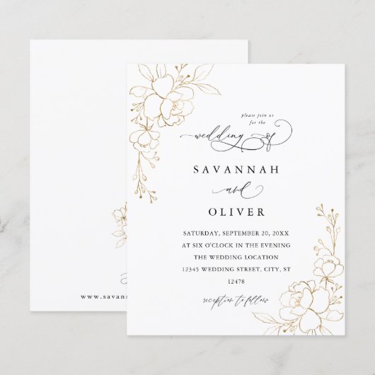 Budget Gold-led Floral Wedding (Voorkant / Achterkant)