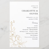 Budget Gold-led Floral Wedding Programme MEDIUM (Voorkant)