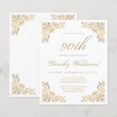 Budget Gold Lijst Birthday Party Invitation (Voorkant / Achterkant)