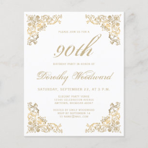 Budget Gold Lijst Birthday Party Invitation