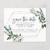 Budget Gold Lijst Floral Save the Date Flyer (Voorkant)