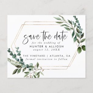 Budget Gold Lijst Floral Save the Date Flyer
