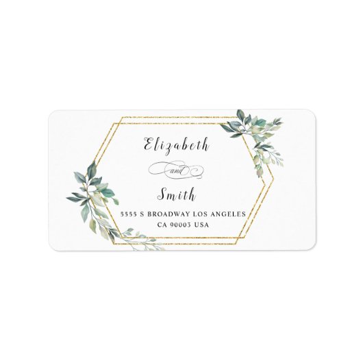 Budget Gold Lijst Flyer Rustic Foliage Wedding Etiket (Voorkant)