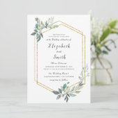 Budget Gold Lijst Flyer Rustic Foliage Wedding Kaart (Staand voorkant)
