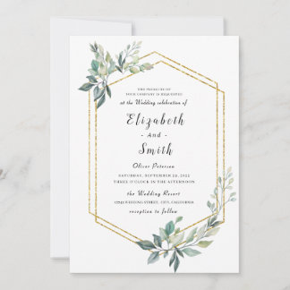 Budget Gold Lijst Flyer Rustic Foliage Wedding Kaart