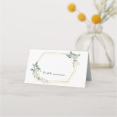 Budget Gold Lijst Flyer Rustic Foliage Wedding Plaatskaartje (Achterkant)