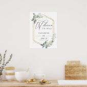 Budget Gold Lijst Flyer Rustic Foliage Wedding Poster (Keuken)