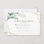 Budget Gold Lijst Flyer Rustic Foliage Wedding RSVP Kaartje (Voorkant)