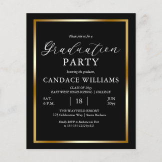 Budget Gold Lijst Minimalist Party Invitation Flye Flyer