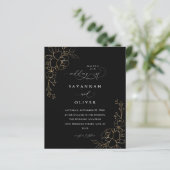 Budget Gold Lined Floral Black Wedding (Staand voorkant)