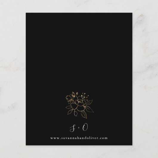 Budget Gold Lined Floral Black Wedding (Achterkant)
