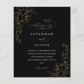Budget Gold Lined Floral Black Wedding (Voorkant)