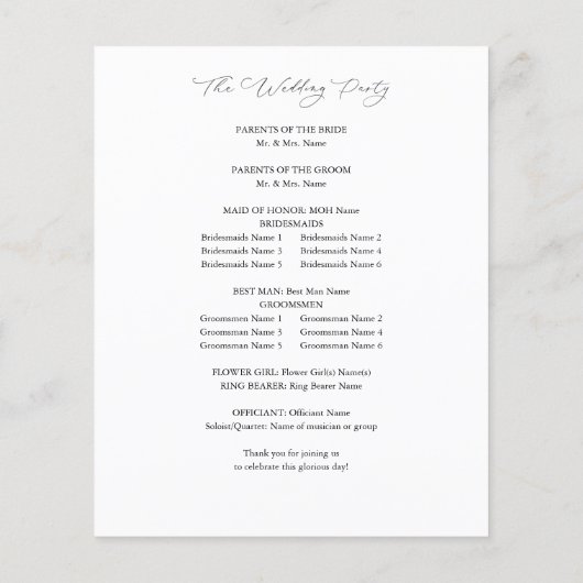 Budget Gold Lined Floral Wedding Ceremony Flyer (Achterkant)
