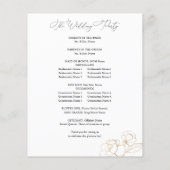 Budget Gold Lined Floral Wedding Ceremony Programm (Achterkant)