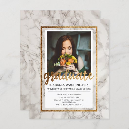 Budget Gold & Marble Photo Graduparty (Voorkant / Achterkant)