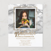 Budget Gold Marble Script Photo Graduparty (Voorkant)