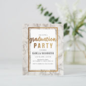 Budget Gold & Marble Typography Graduparty (Staand voorkant)