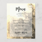 Budget Gold Marble Wedding Menu Flyer (Voorkant)
