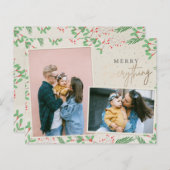 Budget Gold Merry All Photo Holiday Card (Voorkant / Achterkant)