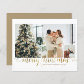 BUDGET Gold Merry Christmas Heart Script Photo (Voorkant / Achterkant)