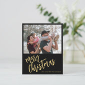 Budget gold Merry kerstfoto Holiday Kaart (Staand voorkant)