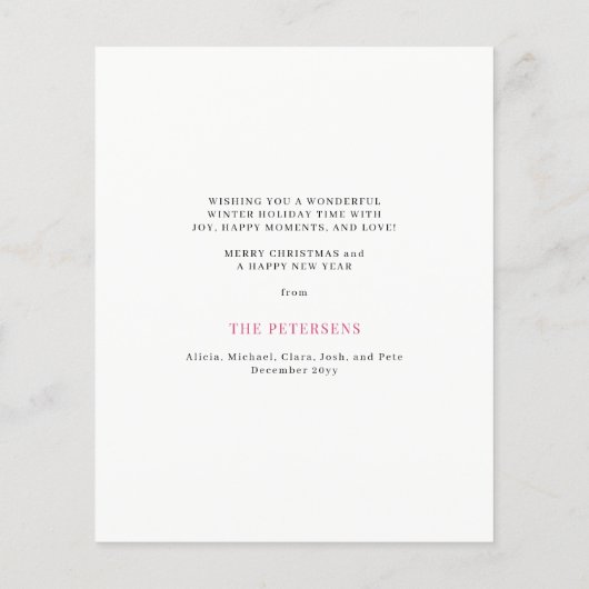 Budget gold Merry kerstfoto Holiday Kaart (Achterkant)