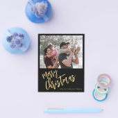 Budget gold Merry kerstfoto Holiday Kaart (Enkel)
