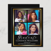 Budget Gold Minimalist Foto Afstuderen Aankondigin (Voorkant / Achterkant)