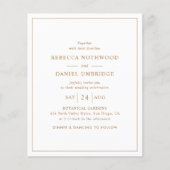 Budget Gold Minimalistische eenvoudige bruiloft ui (Voorkant)