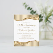 Budget Gold Mirror Foil 50th Anniversary Invite (Staand voorkant)
