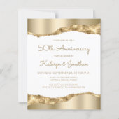 Budget Gold Mirror Foil 50th Anniversary Invite (Voorkant)