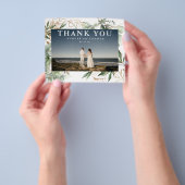 Budget Gold Modern Eucalyptus Foto bedankt Flyer (Hand)