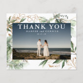 Budget Gold Modern Eucalyptus Foto bedankt Flyer (Voorkant)