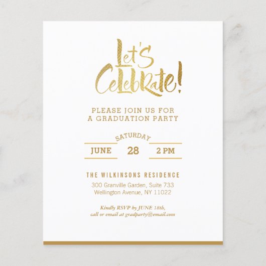 BUDGET Gold Moderne 4 Fotocollage uitnodiging (Achterkant)