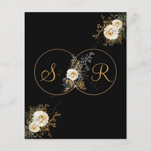 BUDGET Gold Monogram op Black Name Initiaal Wedden (Achterkant)