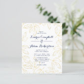 Budget Gold & Navy Foliage Weddenschap (Staand voorkant)