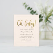 Budget Gold Peach Gender Neutral Oh Baby shower (Staand voorkant)