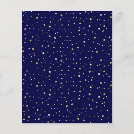 BUDGET Gold pine marine blue bruiloft uitnodiging (Achterkant)