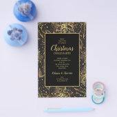 Budget Gold Poinsettias - kerstuitnodiging Flyer (Enkel)