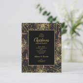 Budget Gold Poinsettias - kerstuitnodigingen (Staand voorkant)