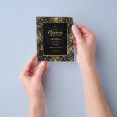 Budget Gold Poinsettias - Uitnodiging tot kerstmis Flyer (Hand)