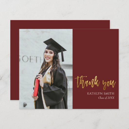 BUDGET Gold Red Modern Photo Afstuderen Hartelijk  (Voorkant / Achterkant)