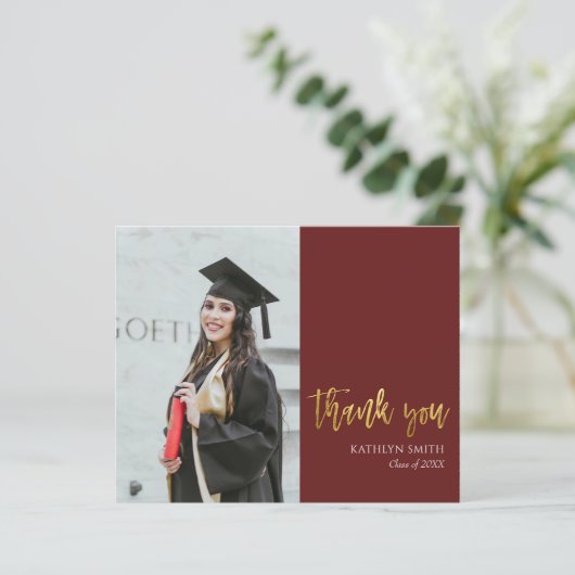 BUDGET Gold Red Modern Photo Afstuderen Hartelijk  (Staand voorkant)