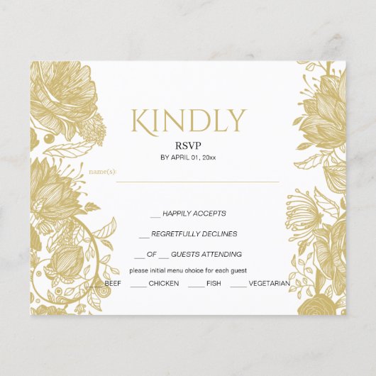 BUDGET/GOLD RSVP Card-Flyer. Flyer (Achterkant)